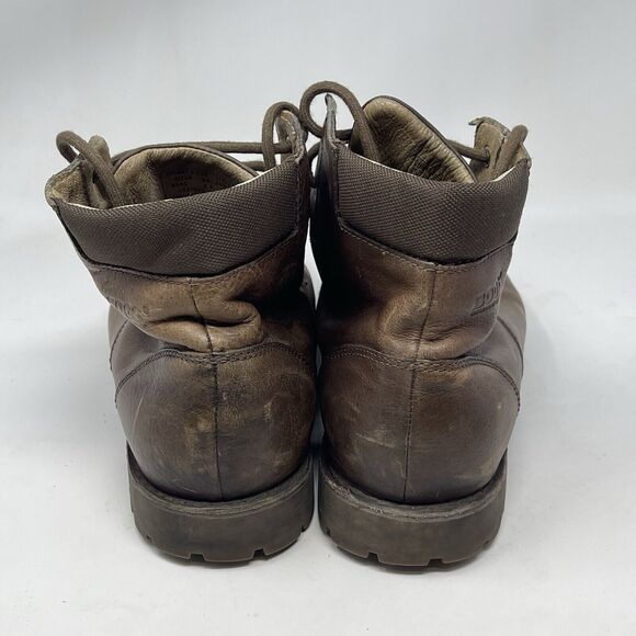 BOGS Johnny 5 Eye Ankle Boots Mens 8.5 Brown Leather Waterproof Slip Resistant - Picture 11 of 16